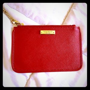 NEW Kate Spade Red Card Holder with Chain